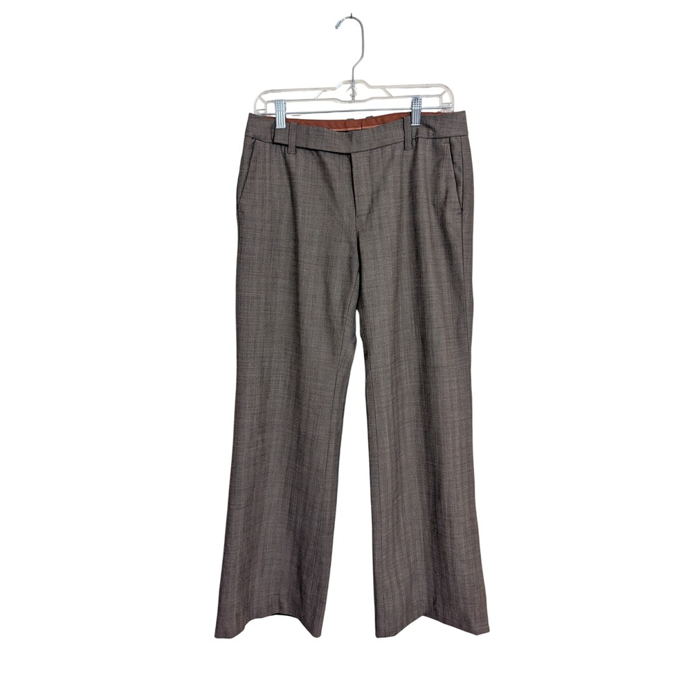 Gap Stretch Brown Herringbone Wide Leg Wool Blend Dress Pants Womens 10 Reg